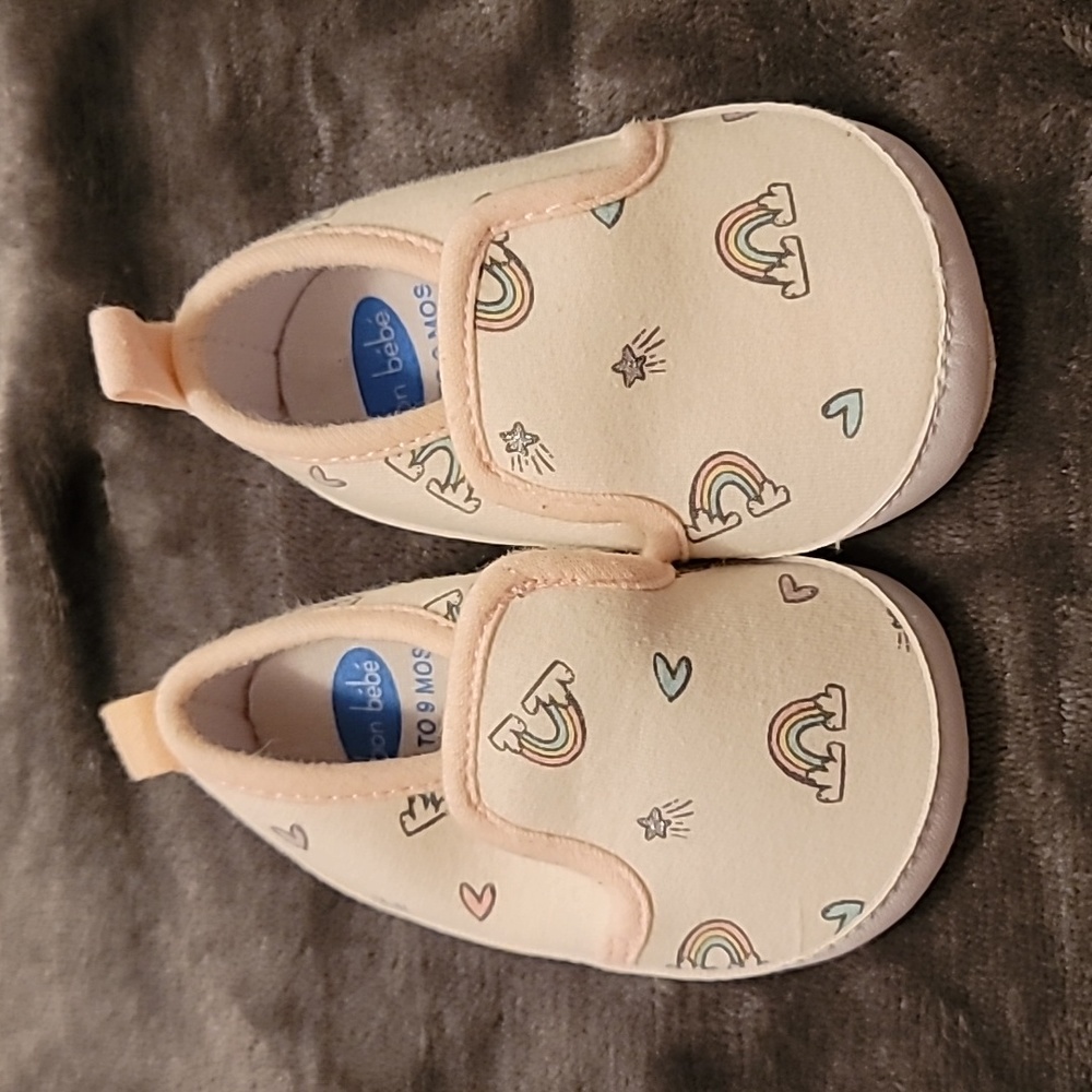 Girls Rainbow Print Shoes - Size 6-9 months